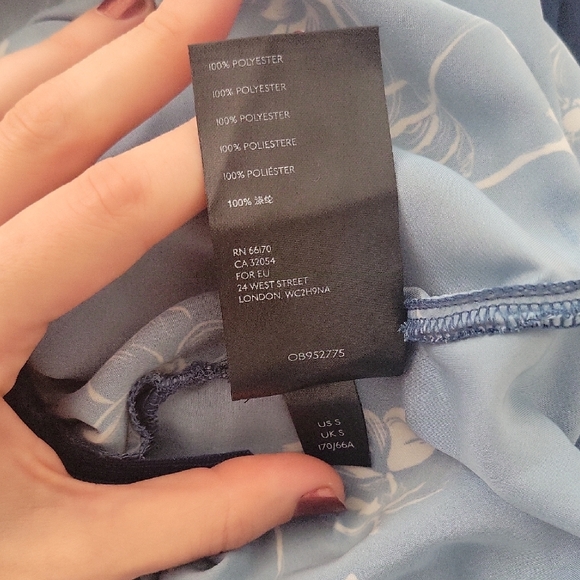 Urban Outfitters Blue Floral Satin Skirt - Picture 5 of 5